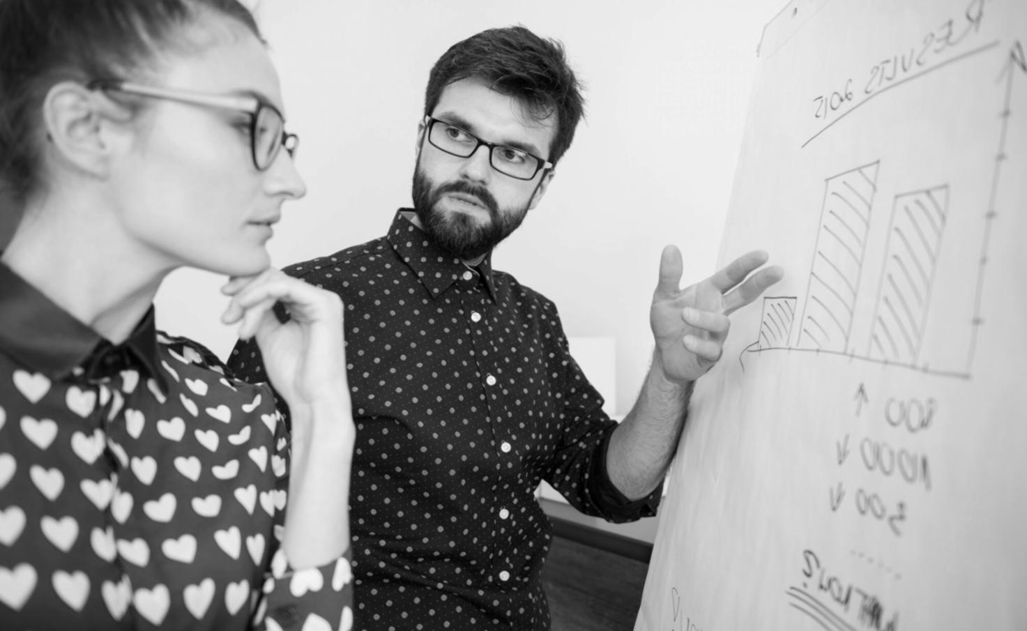 Financial analysis workspace with charts and data