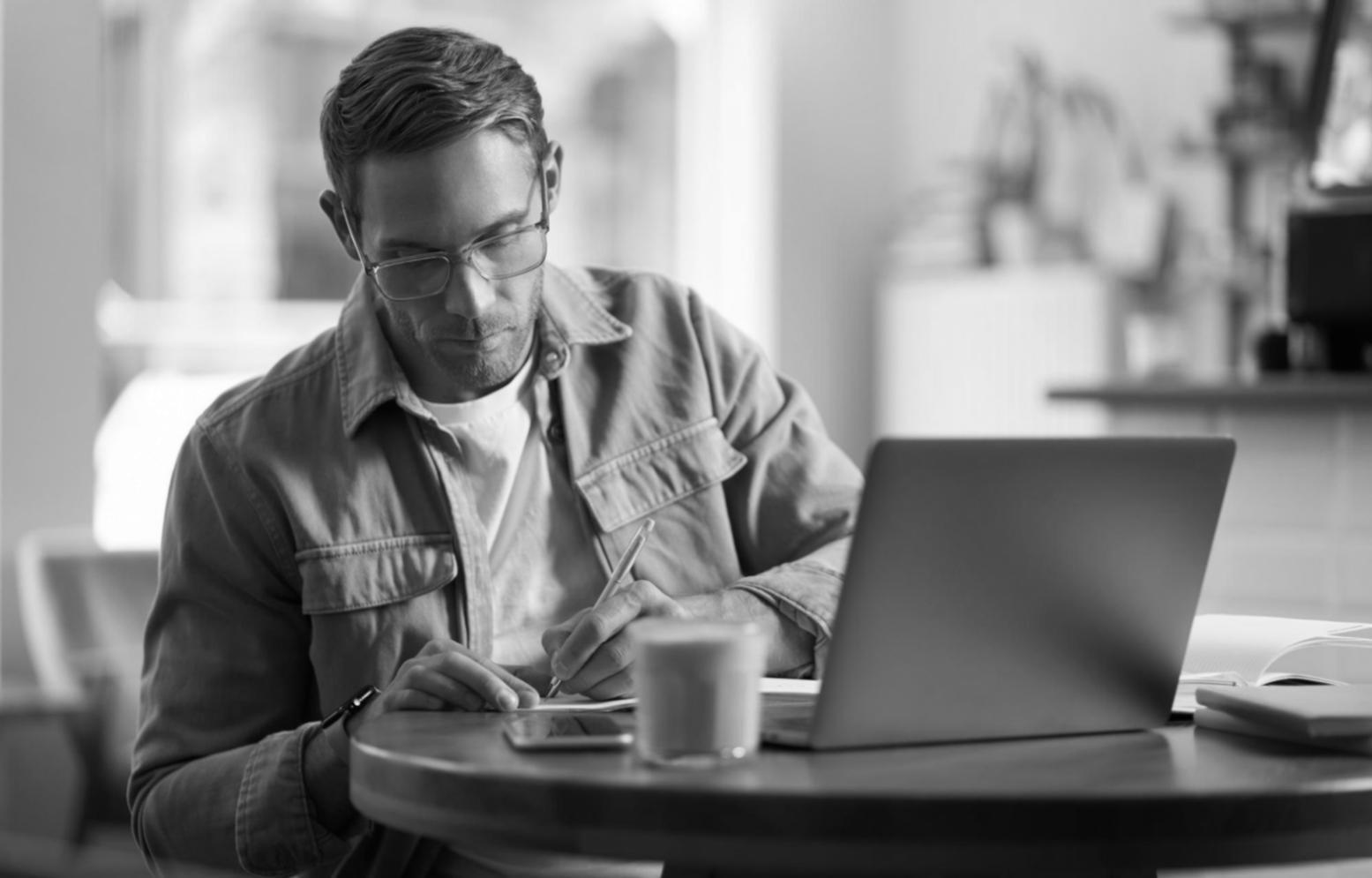 Financial analysis workspace showing business documentation and calculation tools